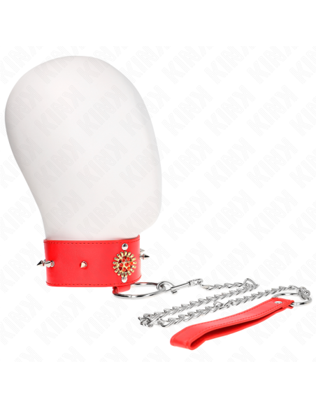 KINK - COLLAR CON CORREA 65 CM CUELLO DE DIAMANTES ROJO AJUSTABLE 35-51 CM X 7 CM