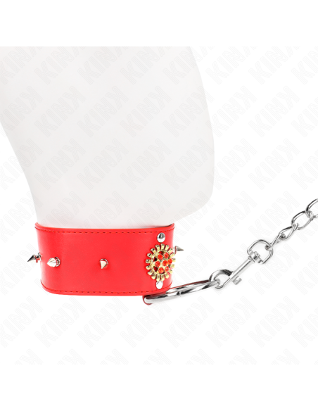 KINK - COLLAR CON CORREA 65 CM CUELLO DE DIAMANTES ROJO AJUSTABLE 35-51 CM X 7 CM
