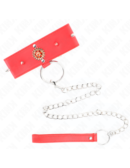 KINK - COLLAR CON CORREA 65 CM CUELLO DE DIAMANTES ROJO AJUSTABLE 35-51 CM X 7 CM