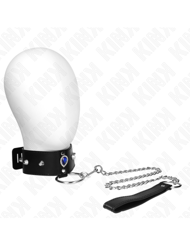 KINK - COLLAR CON CORREA 65 CM CON DIAMANTES AZULES AJUSTABLE 36-43 CM X 5 CM
