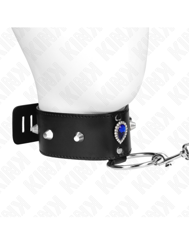 KINK - COLLAR CON CORREA 65 CM CON DIAMANTES AZULES AJUSTABLE 36-43 CM X 5 CM