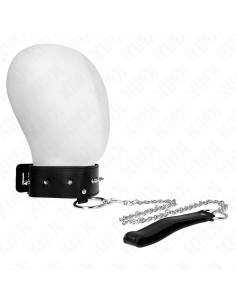 KINK - COLLAR CON CORREA 65 CM CON TACHUELAS PLATEADAS MODELO 2 AJUSTABLE 36-43 CM X 5 CM