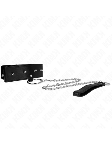 KINK - COLLAR CON CORREA 65 CM CON TACHUELAS PLATEADAS MODELO 2 AJUSTABLE 36-43 CM X 5 CM