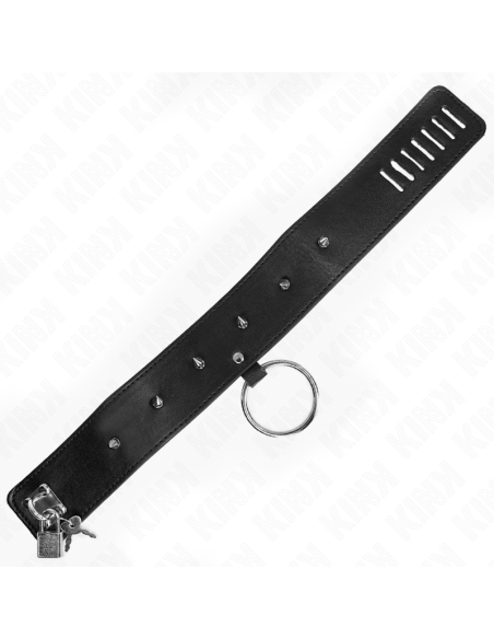 KINK - COLLAR CON CORREA 65 CM CON TACHUELAS PLATEADAS MODELO 2 AJUSTABLE 36-43 CM X 5 CM