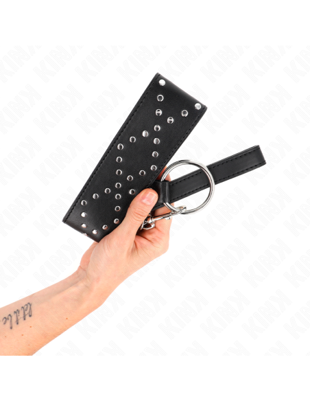 KINK - COLLAR CON CORREA 65 CM CON TACHUELAS PLATEADAS MODELO 3 AJUSTABLE 36-43 CM X 5 CM