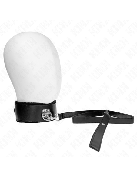 KINK - COLLAR CON CORREA 116 CM CON TACHUELAS PLATEADAS MODELO 4 NEGRO AJUSTABLE 40-48 CM X 6 CM