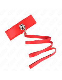 KINK - COLLAR CON CORREA 116 CM CON TACHUELAS PLATEADAS MODELO 4 ROJO AJUSTABLE 40-48 CM X 6 CM