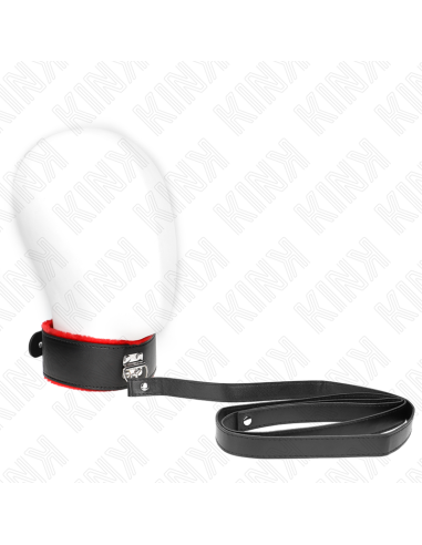 KINK - COLLAR CON CORREA 116 CM DE PIEL ROJO AJUSTABLE 40-48 CM X 6 CM