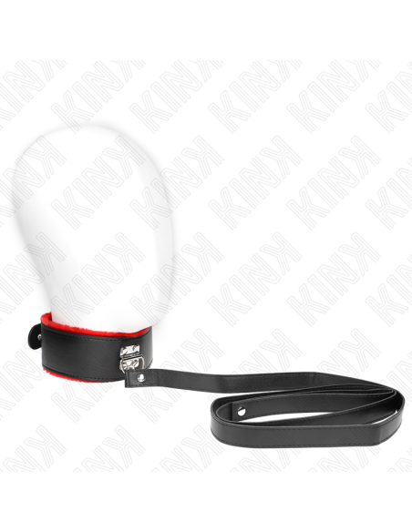 KINK - COLLAR CON CORREA 116 CM DE PIEL ROJO AJUSTABLE 40-48 CM X 6 CM