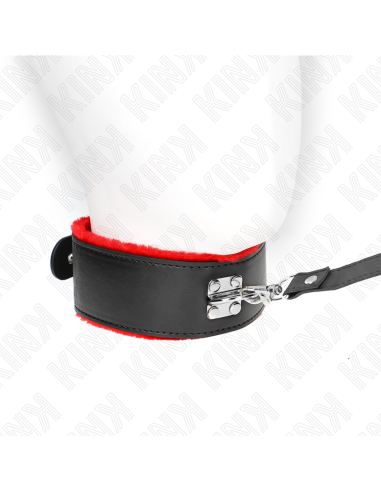 KINK - COLLAR CON CORREA 116 CM DE PIEL ROJO AJUSTABLE 40-48 CM X 6 CM