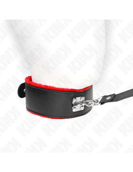 KINK - COLLAR CON CORREA 116 CM DE PIEL ROJO AJUSTABLE 40-48 CM X 6 CM