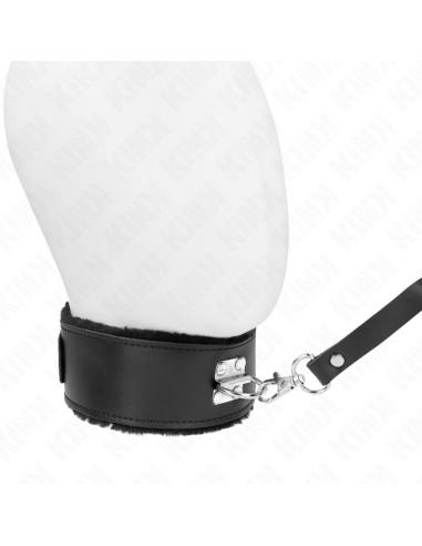 KINK - COLLAR CON CORREA 116 CM DE PIEL NEGRO AJUSTABLE 40-48 CM X 6 CM