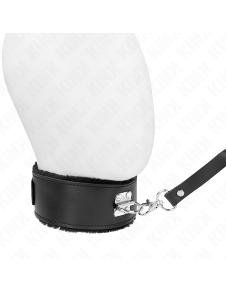 KINK - COLLAR CON CORREA 116 CM DE PIEL NEGRO AJUSTABLE 40-48 CM X 6 CM