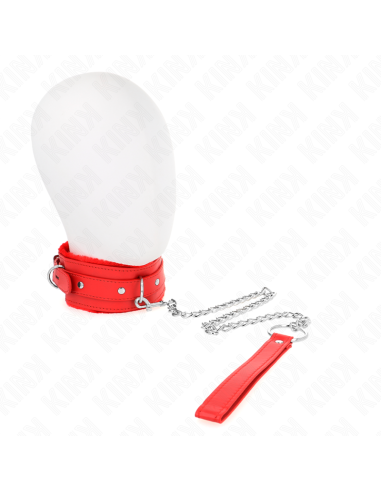 KINK - COLLAR CON CORREA 65 CM CON RESTRICCIONES ROJO AJUSTABLE 36-42 CM X 5.5 CM
