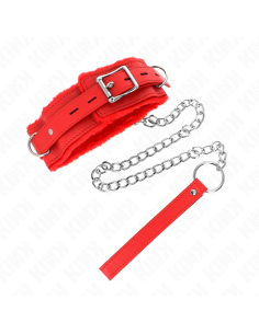 KINK - COLLAR CON CORREA 65 CM CON RESTRICCIONES ROJO AJUSTABLE 36-42 CM X 5.5 CM