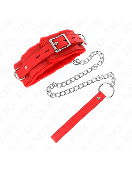 KINK - COLLAR CON CORREA 65 CM CON RESTRICCIONES ROJO AJUSTABLE 36-42 CM X 5.5 CM