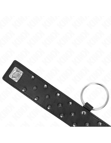KINK - COLLAR CON CORREA 65 CM CON TACHUELAS PLATEADAS MODELO 5 AJUSTABLE 36-43 CM X 5 CM