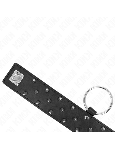 KINK - COLLAR CON CORREA 65 CM CON TACHUELAS PLATEADAS MODELO 5 AJUSTABLE 36-43 CM X 5 CM
