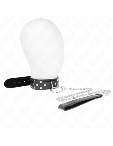 KINK - COLLAR CON CORREA 65 CM REMACHE ANILLA NEGRO AJUSTABLE 36-50 CM X 3.8 CM