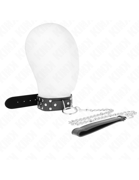 KINK - COLLAR CON CORREA 65 CM REMACHE ANILLA NEGRO AJUSTABLE 36-50 CM X 3.8 CM