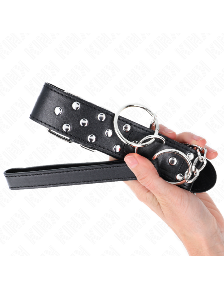 KINK - COLLAR CON CORREA 65 CM REMACHE ANILLA NEGRO AJUSTABLE 36-50 CM X 3.8 CM