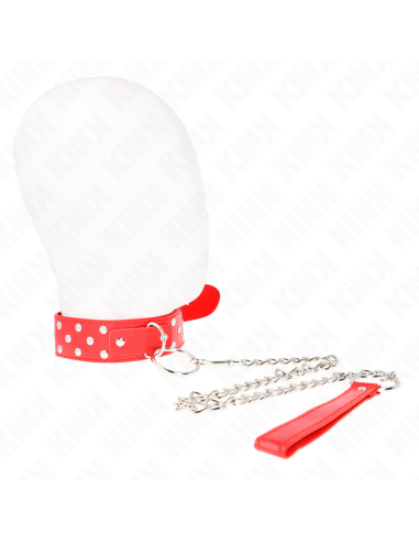 KINK - COLLAR CON CORREA 65 CM REMACHE ANILLA ROJO AJUSTABLE 36-50 CM X 3.8 CM