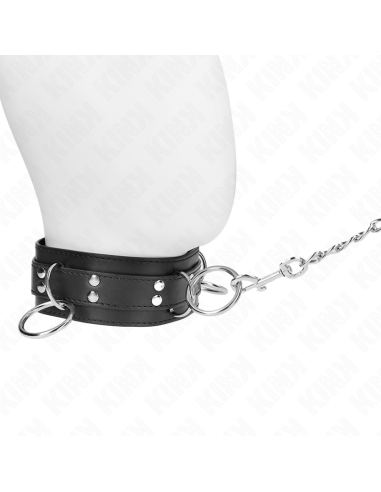 KINK - COLLAR CON CORREA 80 CM ESCLAVITUD 3 ANILLOS 53 X 5 CM