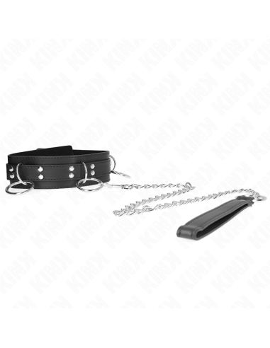 KINK - COLLAR CON CORREA 80 CM ESCLAVITUD 3 ANILLOS 53 X 5 CM