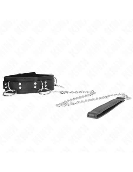 KINK - COLLAR CON CORREA 80 CM ESCLAVITUD 3 ANILLOS 53 X 5 CM