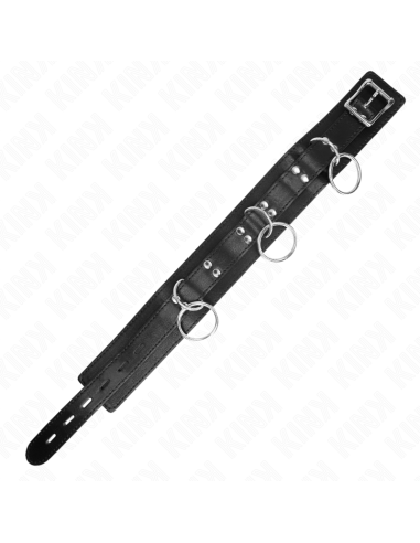 KINK - COLLAR CON CORREA 80 CM ESCLAVITUD 3 ANILLOS 53 X 5 CM