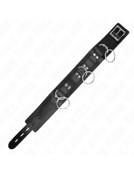 KINK - COLLAR CON CORREA 80 CM ESCLAVITUD 3 ANILLOS 53 X 5 CM