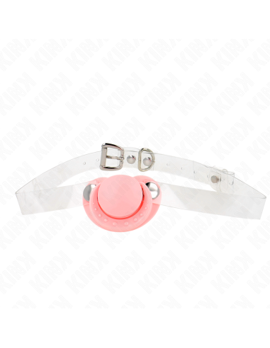 KINK - MORDAZA FORMA CHUPETE 5.5 x 4 CM ROSA AJUSTABLE 43-60 CM