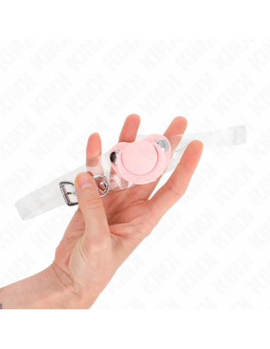 KINK - MORDAZA FORMA CHUPETE 5.5 x 4 CM ROSA AJUSTABLE 43-60 CM