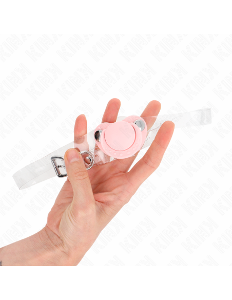 KINK - MORDAZA FORMA CHUPETE 5.5 x 4 CM ROSA AJUSTABLE 43-60 CM
