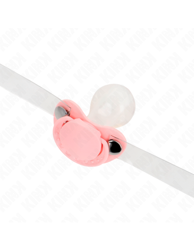 KINK - MORDAZA FORMA CHUPETE 5.5 x 4 CM ROSA AJUSTABLE 43-60 CM