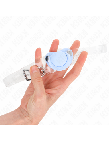 KINK - MORDAZA FORMA CHUPETE 5.5 x 4 CM CELESTE AJUSTABLE 43-60 CM