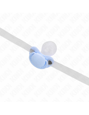 KINK - MORDAZA FORMA CHUPETE 5.5 x 4 CM CELESTE AJUSTABLE 43-60 CM