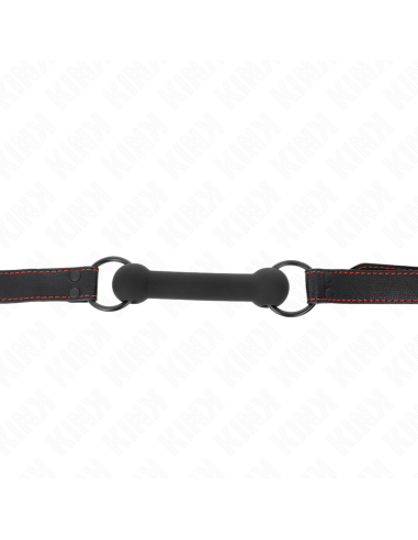KINK - MORDAZA FORMA DE HUESO CON CORREA POLIPIEL NEGRO AJUSTABLE 41-57 CM