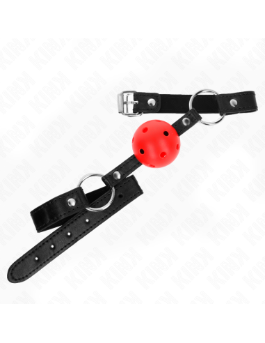 KINK - MORDAZA DE BOLA 4.5 CM ROJA DURA HUECA MODELO 1 63.5 X 2 CM