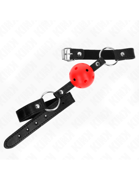 KINK - MORDAZA DE BOLA 4.5 CM ROJA DURA HUECA MODELO 1 63.5 X 2 CM