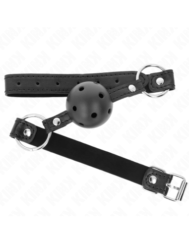 KINK - MORDAZA DE BOLA 4.5 CM NEGRA DURA HUECA MODELO 1 63.5 X 2 CM