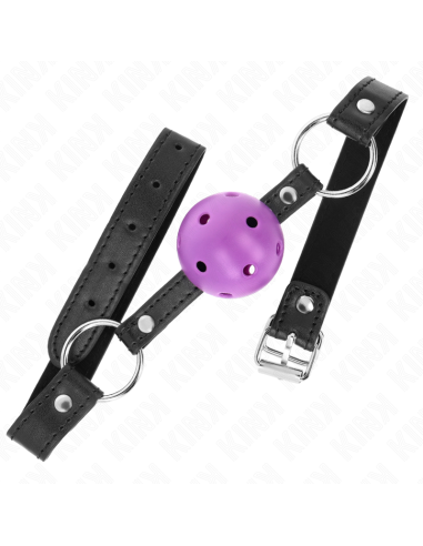 KINK - MORDAZA DE BOLA 4.5 CM MORADO DURA HUECA 63.5 X 2 CM