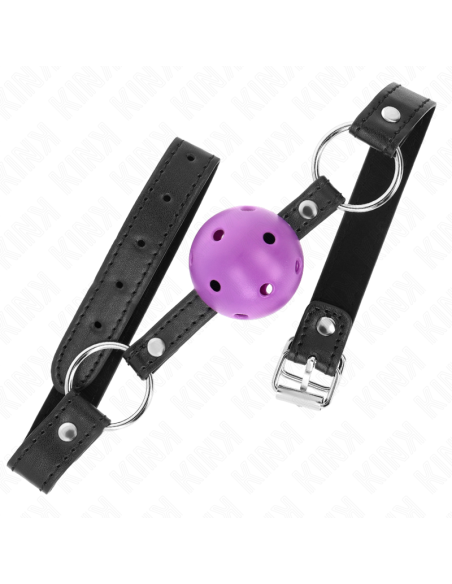 KINK - MORDAZA DE BOLA 4.5 CM MORADO DURA HUECA 63.5 X 2 CM