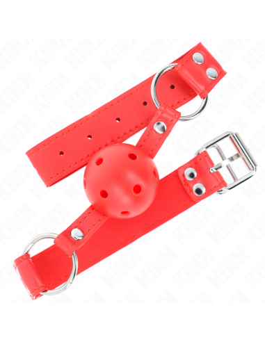 KINK - MORDAZA DE BOLA 4.5 CM DURA HUECA ROJO COMPLETA 62 x 2 CM