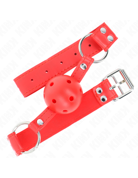 KINK - MORDAZA DE BOLA 4.5 CM DURA HUECA ROJO COMPLETA 62 x 2 CM