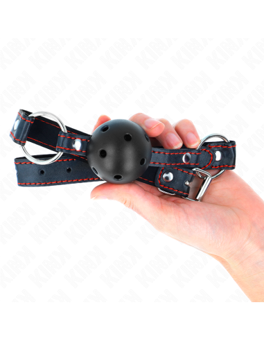 KINK - MORDAZA DE BOLA 4.5 CM NEGRA DURA HUECA MODELO 2 65 x 2.5 CM