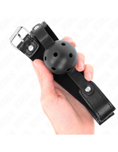 KINK - MORDAZA DE BOLA 4.5 CM TRANSPIRABLE NEGRO 65 x 2.5 CM