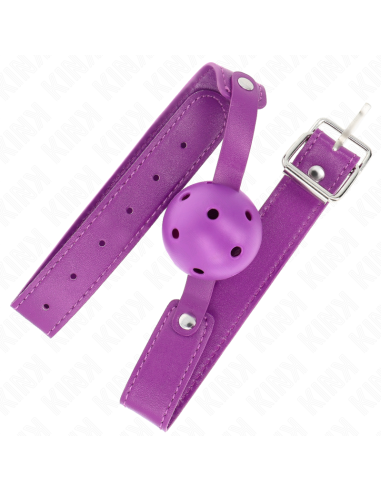 KINK - MORDAZA DE BOLA 4.5 CM TRANSPIRABLE MORADO 65 x 2.5 CM