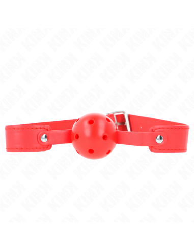 KINK - MORDAZA DE BOLA 4.5 CM TRANSPIRABLE ROJO 65 x 2.5 CM