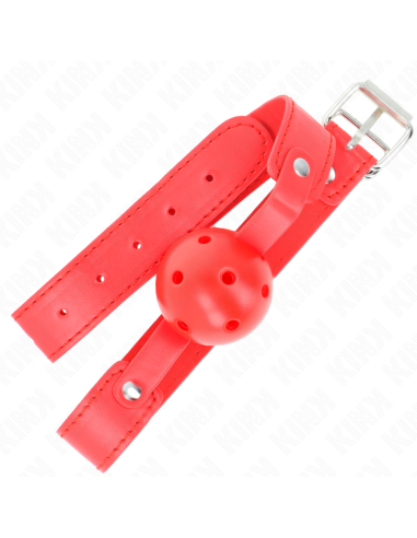 KINK - MORDAZA DE BOLA 4.5 CM TRANSPIRABLE ROJO 65 x 2.5 CM